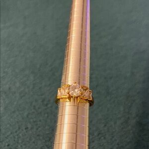 Elegant Gold Tone and CZ Ring